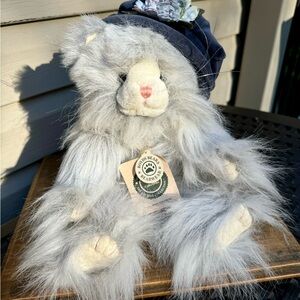 Boyd’s Bears & Friends Miss Prissy Fussybuns Plush Gray White with Tags 13” 1990